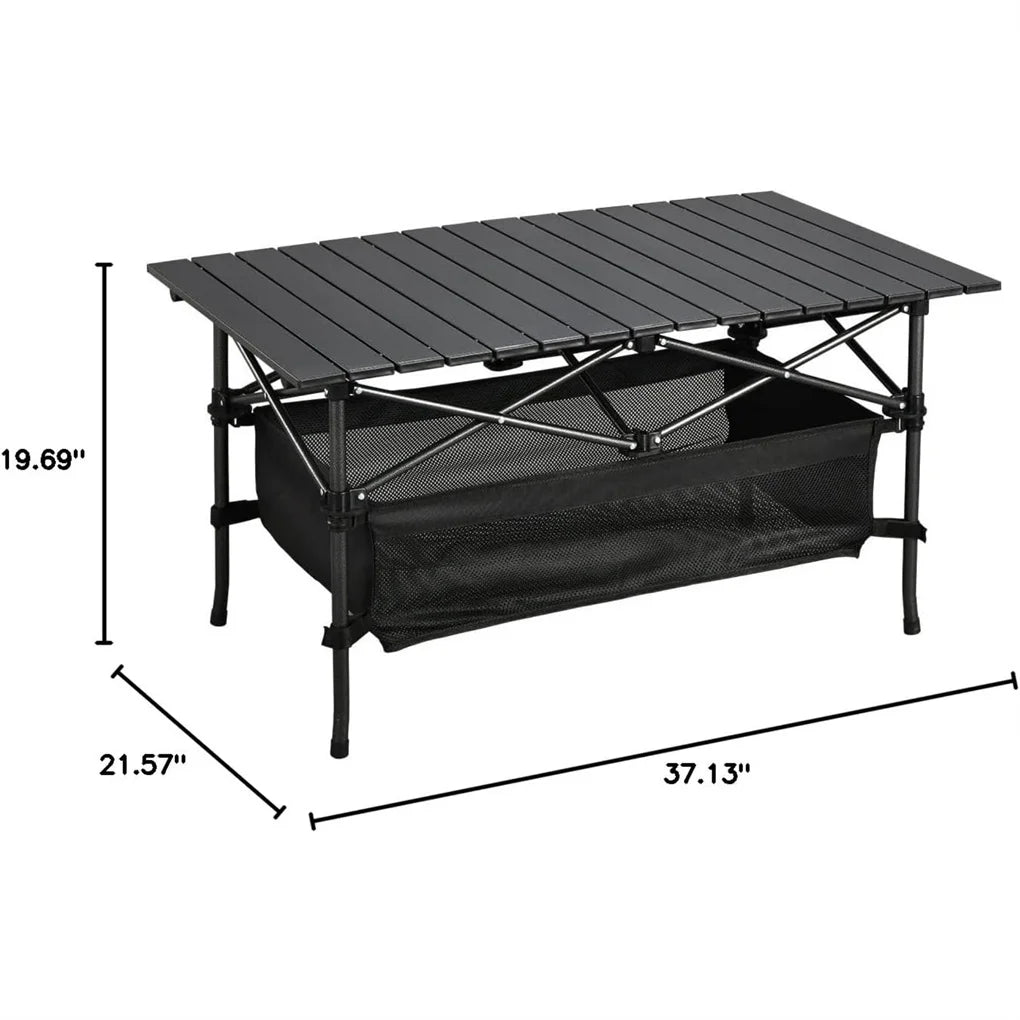 1pc Camping Table That Fold up Lightweight, Aluminum Folding Table Roll Up Table with Easy Carrying Bag for Indoor, Outdoor,