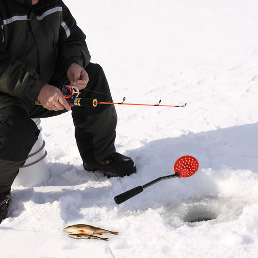 NEW Lixada Ice Fishing Rod Reel Combo Complete Kit with Ice Skimmer Scoop and Carry Bag Lures Hooks Swivels Accessories