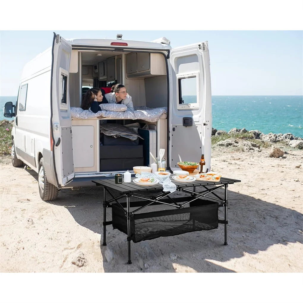 1pc Camping Table That Fold up Lightweight, Aluminum Folding Table Roll Up Table with Easy Carrying Bag for Indoor, Outdoor,