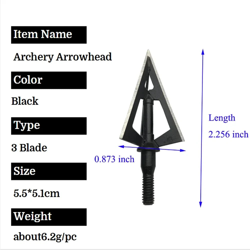 Archery Hunting Arrowhead Shooting Broadheads Screw Points Arrow Tips for Outdoor Compound Recurve Bow Target Practice 12X