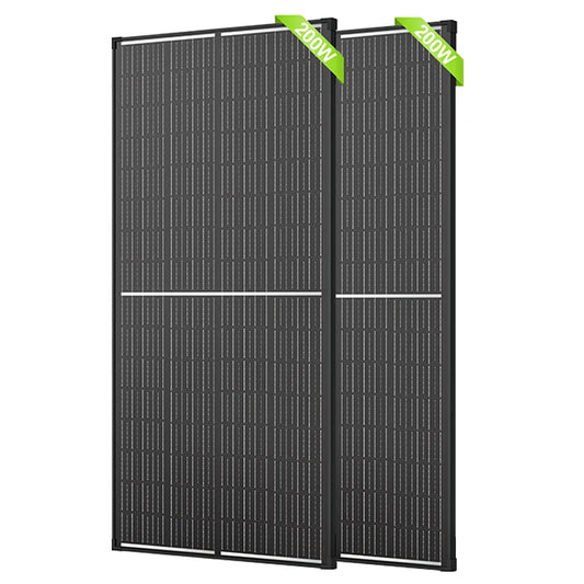 WERCHTAY 2pcs 12V 200W Monocrystalline Solar Panel Module Off Grid PV Power For Vehicles, RV Camper Camping Boat Shed Farm