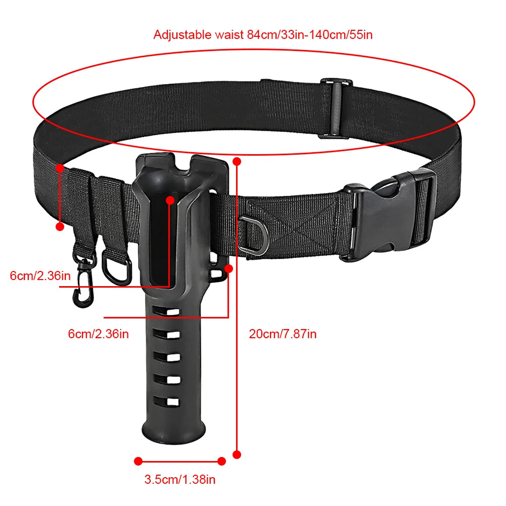 Fishing Waist Belt Rod Holder Adjustable Fishing Wading Belt Rod Holder Wader Fishing Waist Belt Fishing Gear Accessories