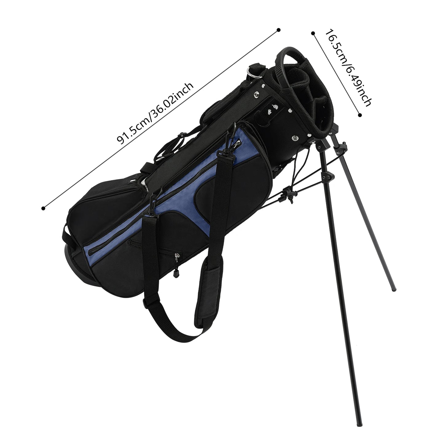 Portable Golf Stand Bag Nylon Golf Stand Bag with Shoulder Strap 3 Divider 5 Pocket Golf Gun Rack Bag for Juniors and Adult