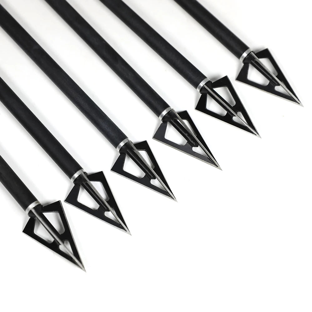 Archery Hunting Arrowhead Shooting Broadheads Screw Points Arrow Tips for Outdoor Compound Recurve Bow Target Practice 12X