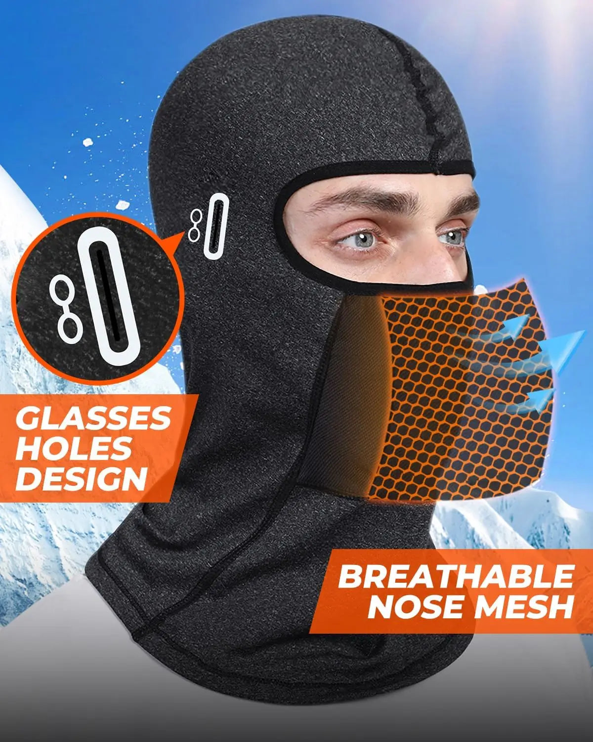 Thermal Balaclava Ski Mask Windproof Fleece Face Cover for Cold Weather Motorcycle Riding Skiing Snowboarding Outdoor Work