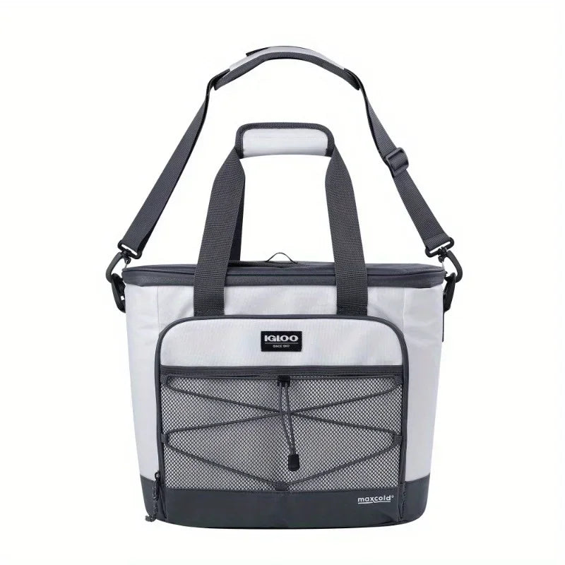 28 Can Capacity Cooler Marine Soft-Sided Tote, White and Gray