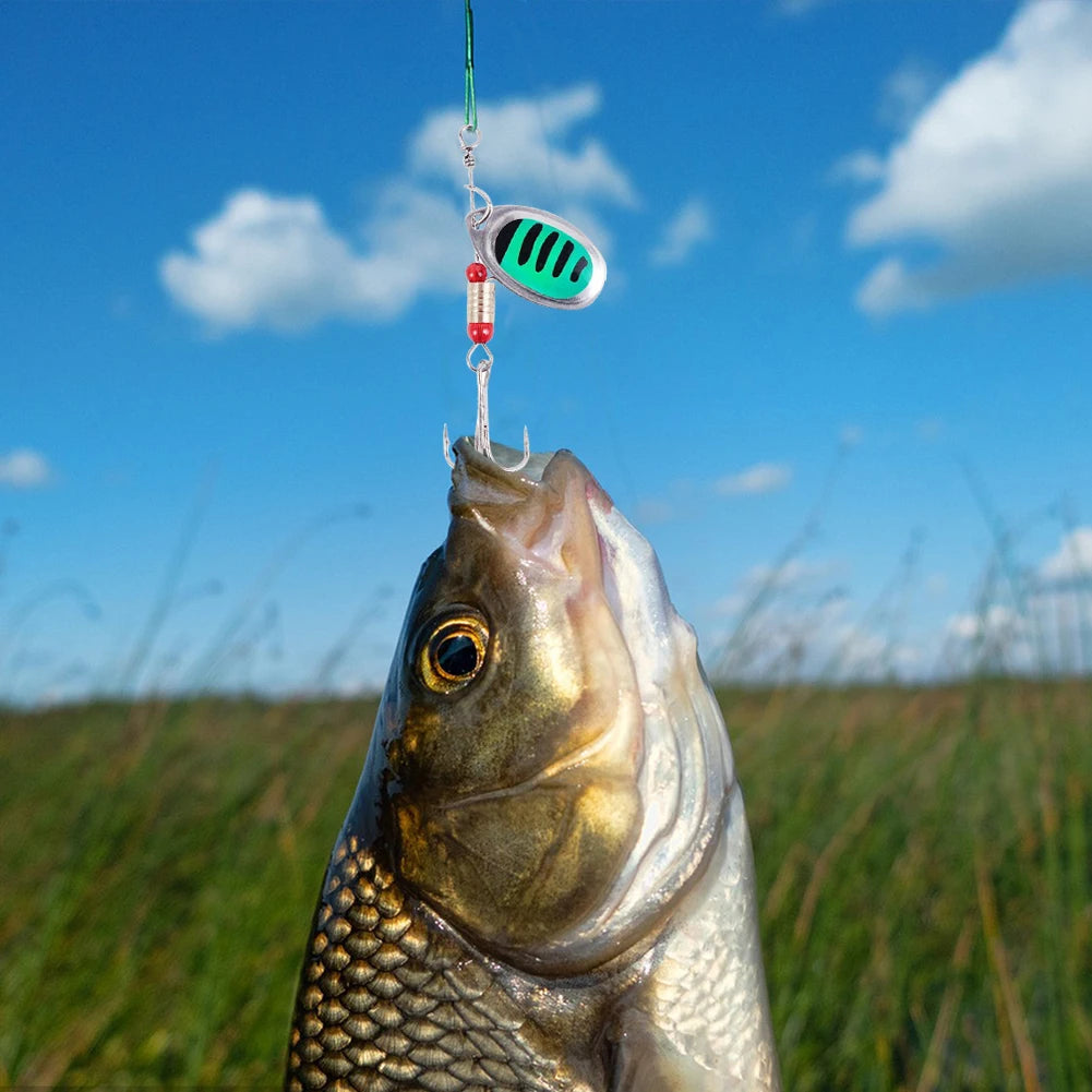 30pcs Metal Spoon Spinner Fishing Lure with Treble Hook Fishing Wobblers Artificial Bait for Freshwater and Saltwater