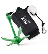 SucceBuy Kayak Anchor Kit 3.5 lb Paddle Board Anchor Kit with 26.2 ft/8 m Rope and Buoy Folding Small Boat Anchor Storage Bag