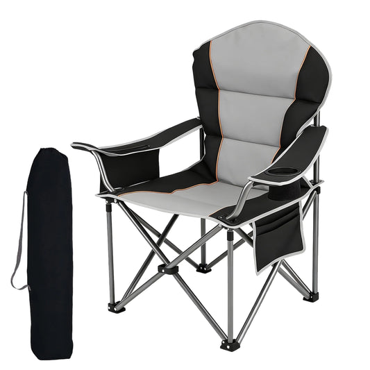 MCQ Outdoor Folding Camping Chairs Collapsible Padded with Cup Holder Cooler Bag Heavy Duty Portable Camping Chair for Garden